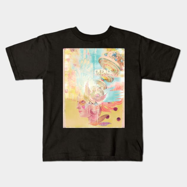 Figment - Manual and digital collage Kids T-Shirt by AngiandSilas